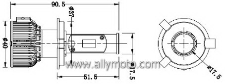 30W LED Headlight 3C H4